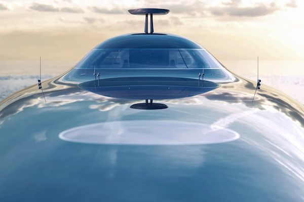 Cabin with a circular view Hydrogen yacht Aqua