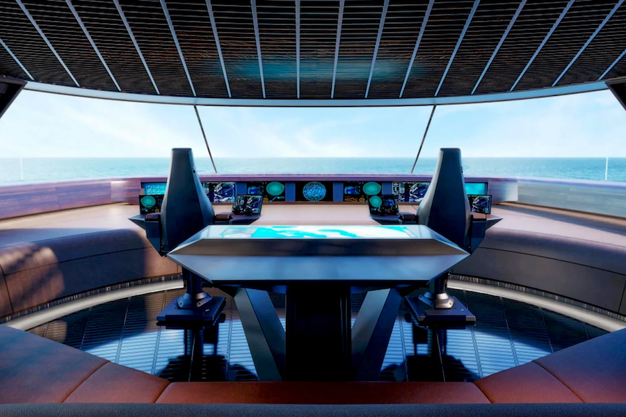 Captain's bridge Hydrogen yacht Aqua